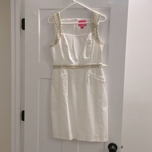 Women’s size 6 Lilly Pulitzer Dana shift dress in resort white - new with tags
